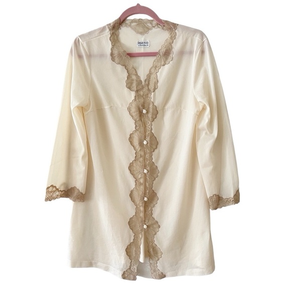 Emilio Pucci For Formfit Rogers Robe & Chemise Ivory Set Vintage Size Medium - Picture 7 of 16